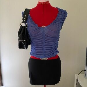 Urban Outfitters Blue Ruched Tank Top